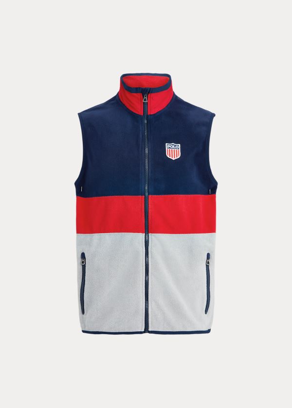 Men's Polo Ralph Lauren Polo Shield Fleece Vests | 380612AZR